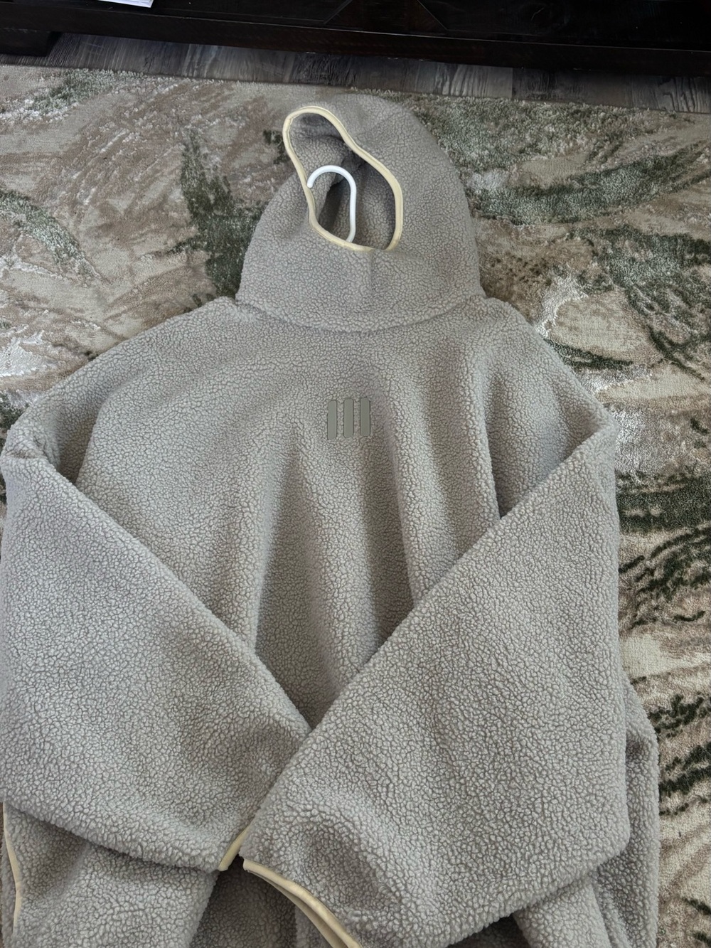 Fear of God Men’s Cream-Trim Gray Sherpa Turtleneck Hoodie